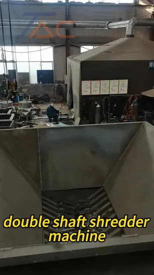 Double Shaft Recycling Lump Foam Box Bottle Card Cardboard Car Tire Plastic Shredder