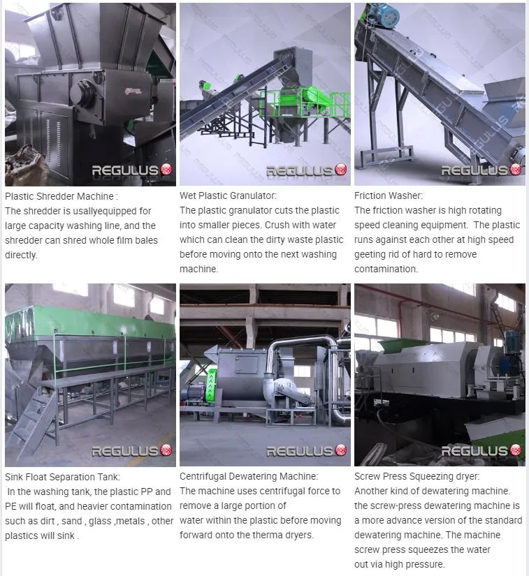 Plastic PE/PP/LDPE/LLDPE/BOPP/HDPE/Pet/Bottle/Laminated/Film/Woven Bag/Non Woven/Foil/ Crushing, Drying Machine Plastic Washing Recycling Machine