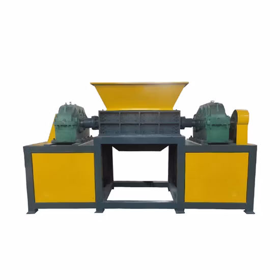 Double Shaft Recycling Lump Foam Box Bottle Card Cardboard Car Tire Plastic Shredder