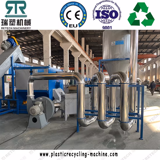 Resfriamento a água de estágio duplo Retech PP/PE/HDPE/LDPE/Pet Plástico Agricultura Filme Sacos Tecidos Esmagamento Lavagem Desaguamento Reciclagem Máquina de Pelotização